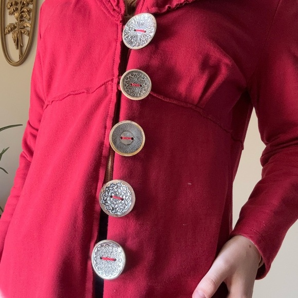 Neon Buddha Red Button Up Jacket - Picture 5 of 10